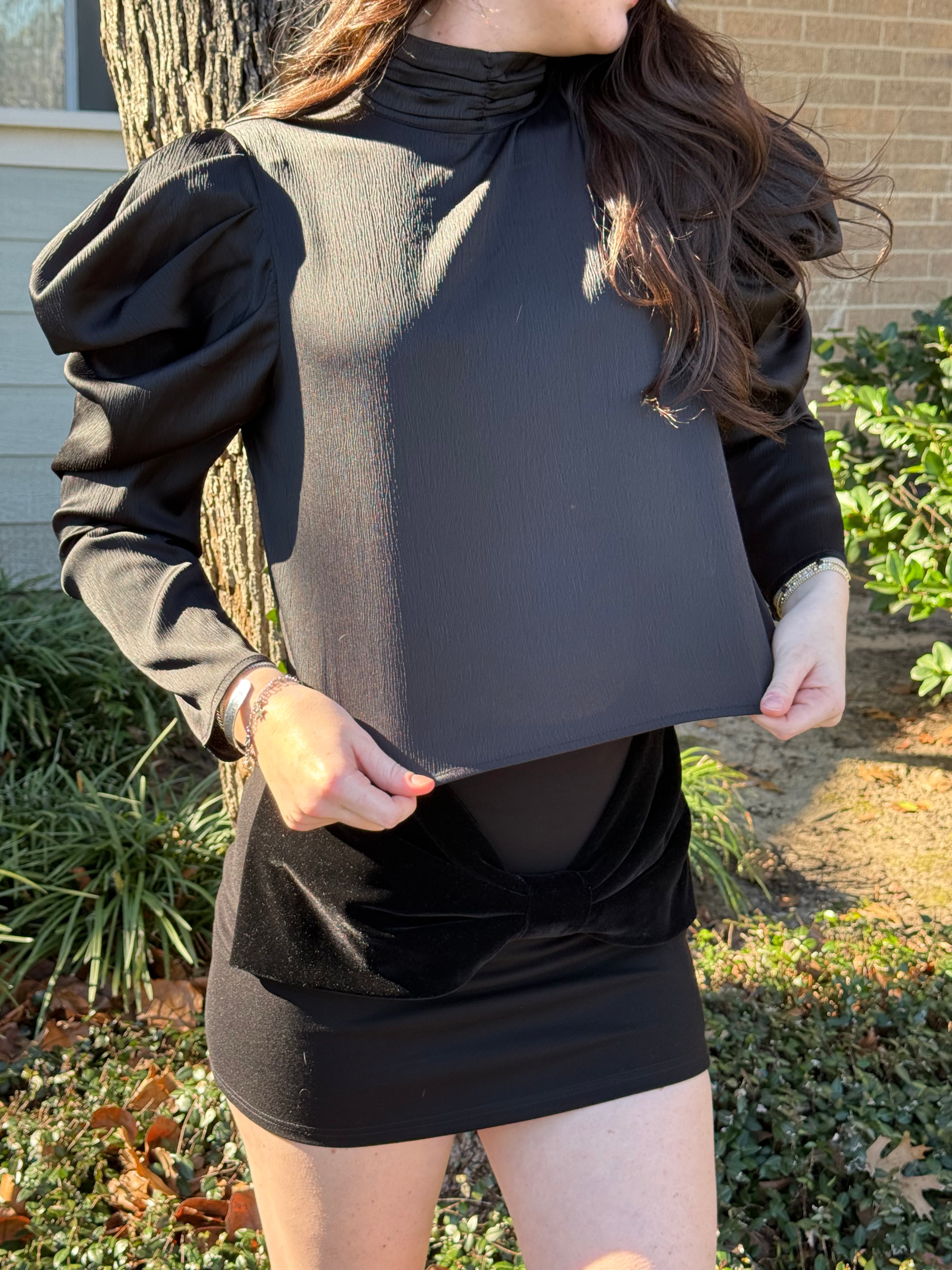Midnight Luxe Puff Sleeve