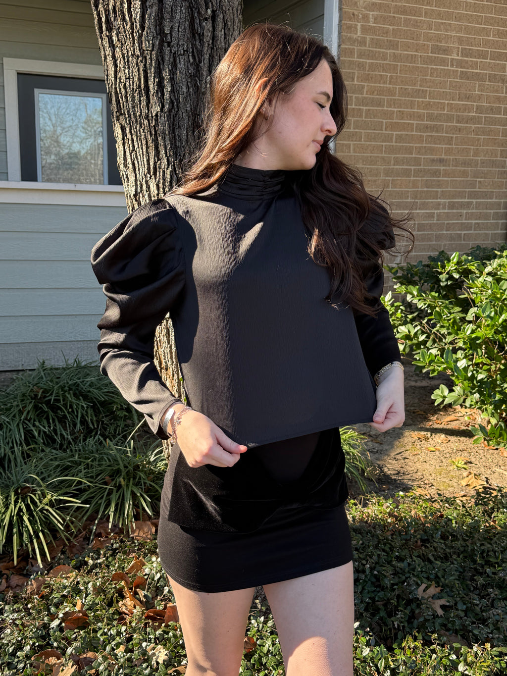 Midnight Luxe Puff Sleeve