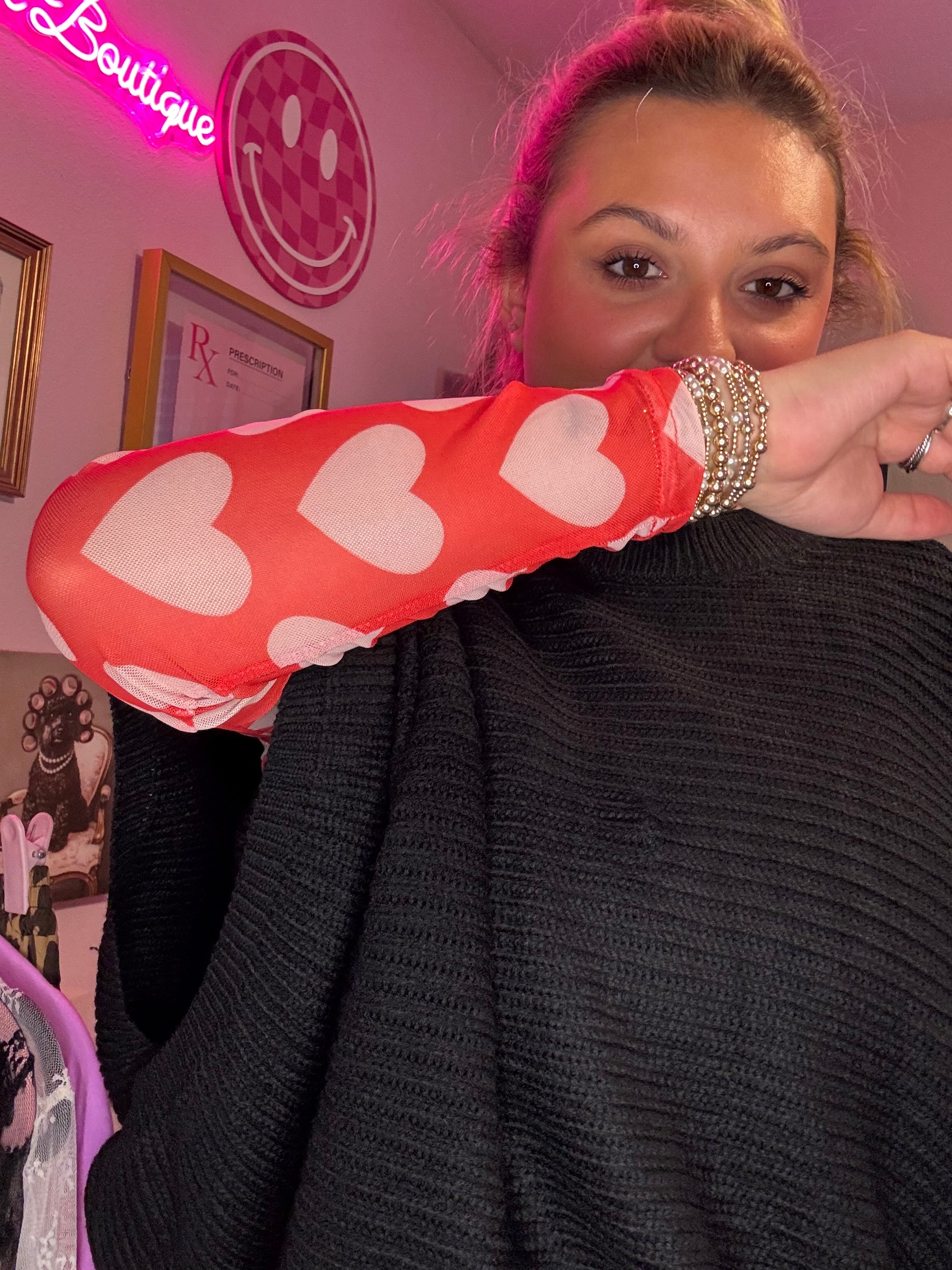 Fall in Love Mesh Top