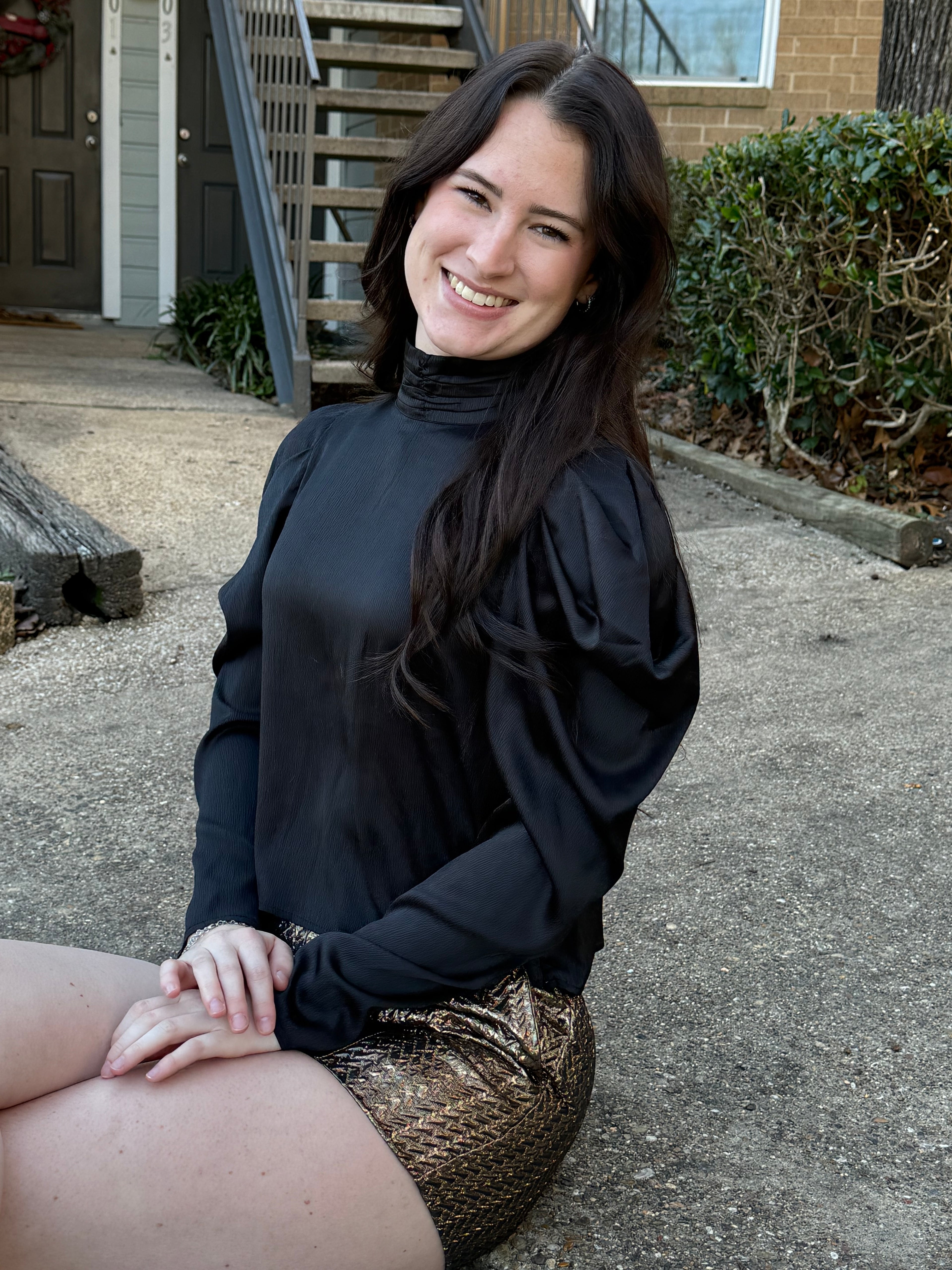 Midnight Luxe Puff Sleeve