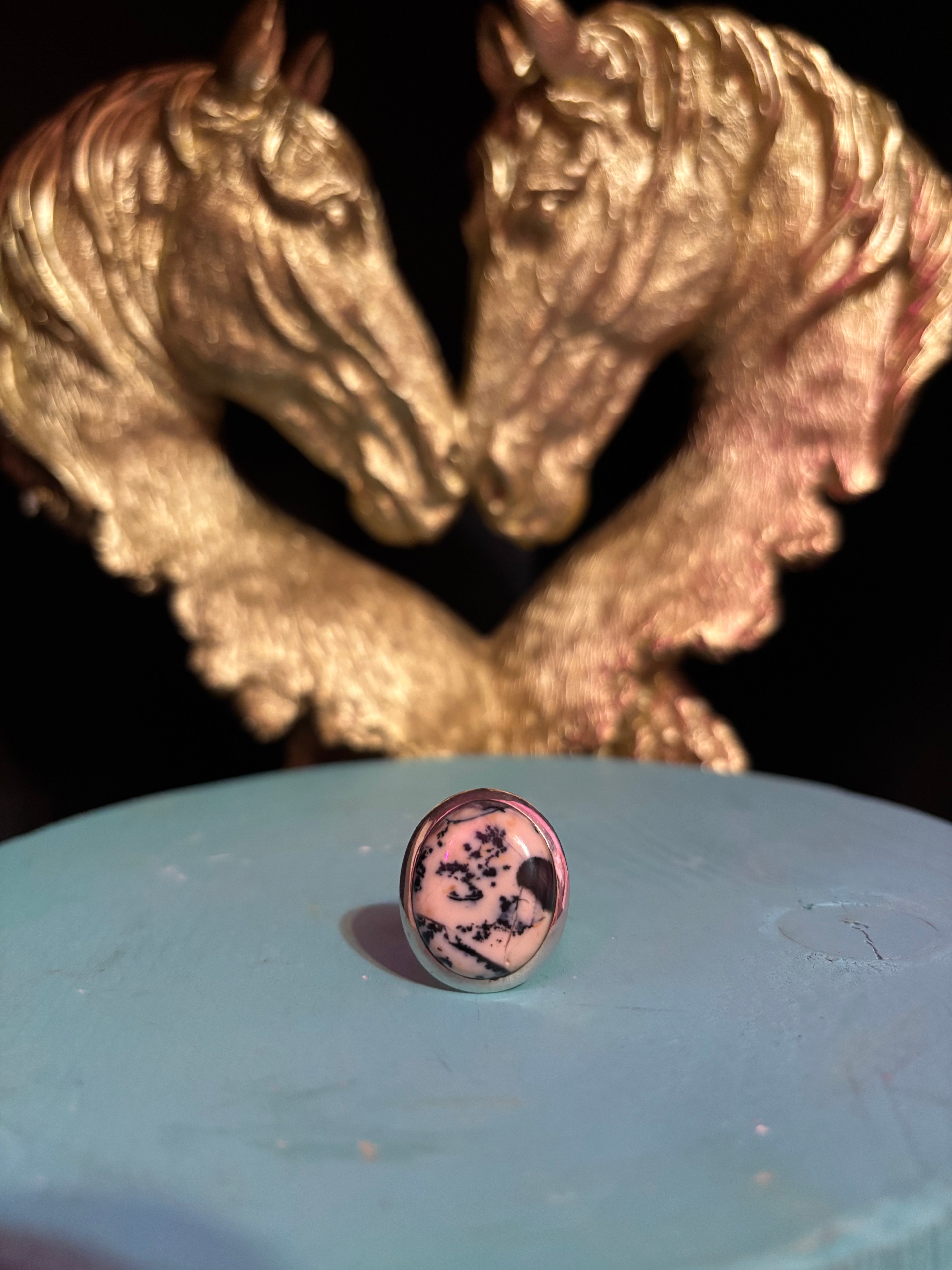 Authentic Stone Ring Ivory and Black