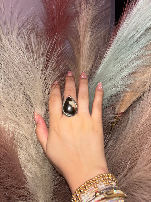 Authentic Stone Ring CowPrint