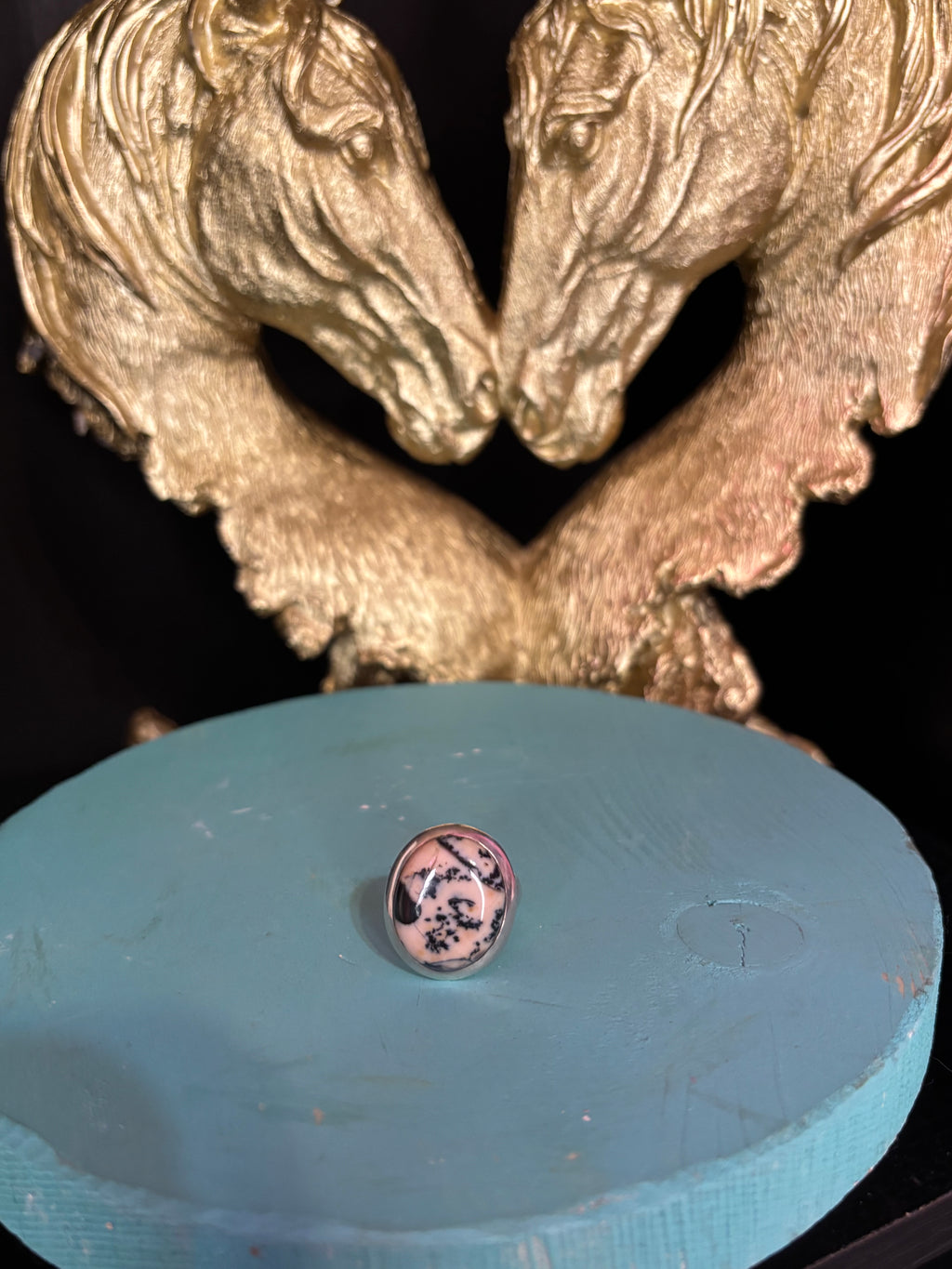 Authentic Stone Ring Ivory and Black