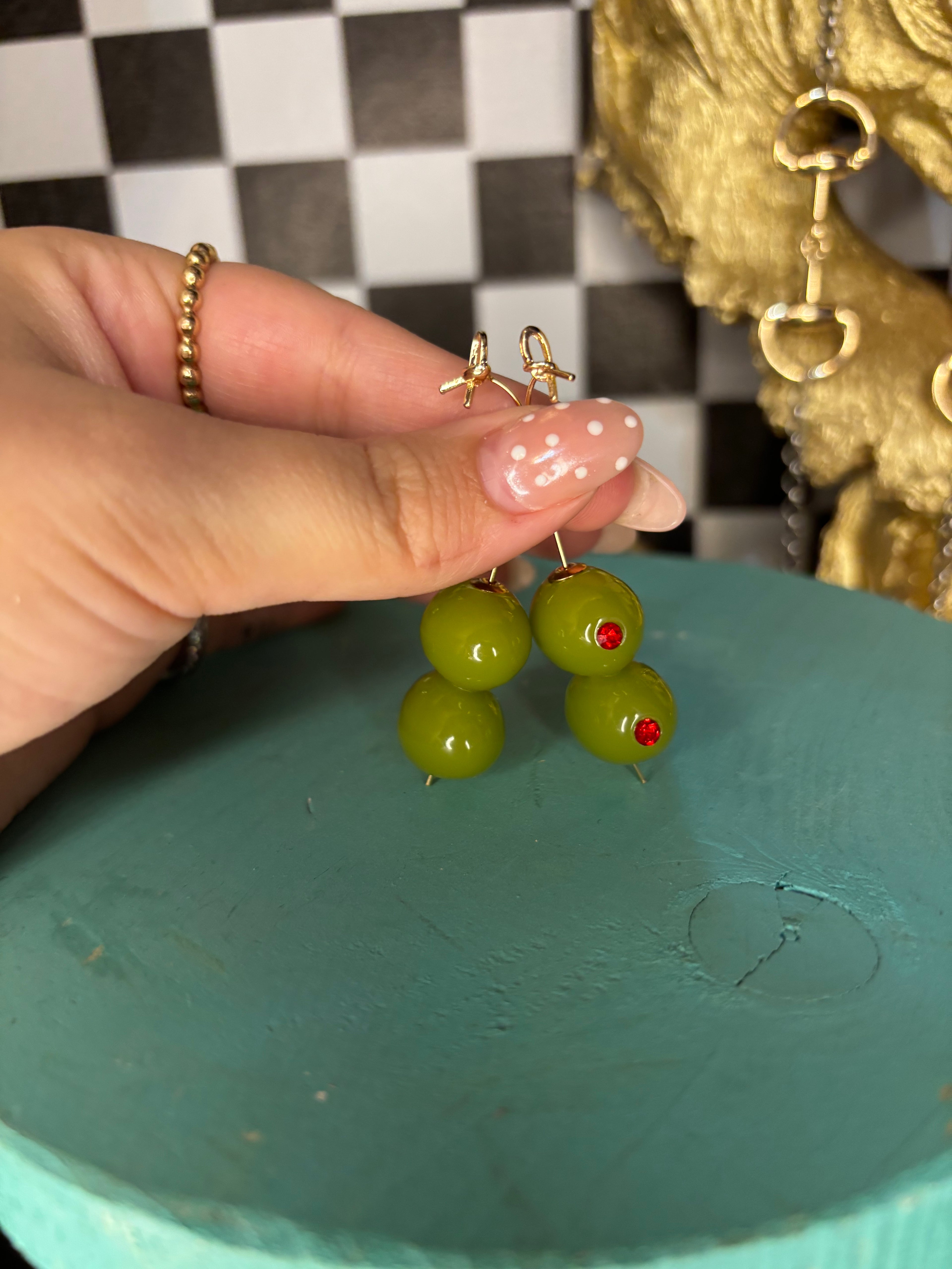 Martini Olive Earrings