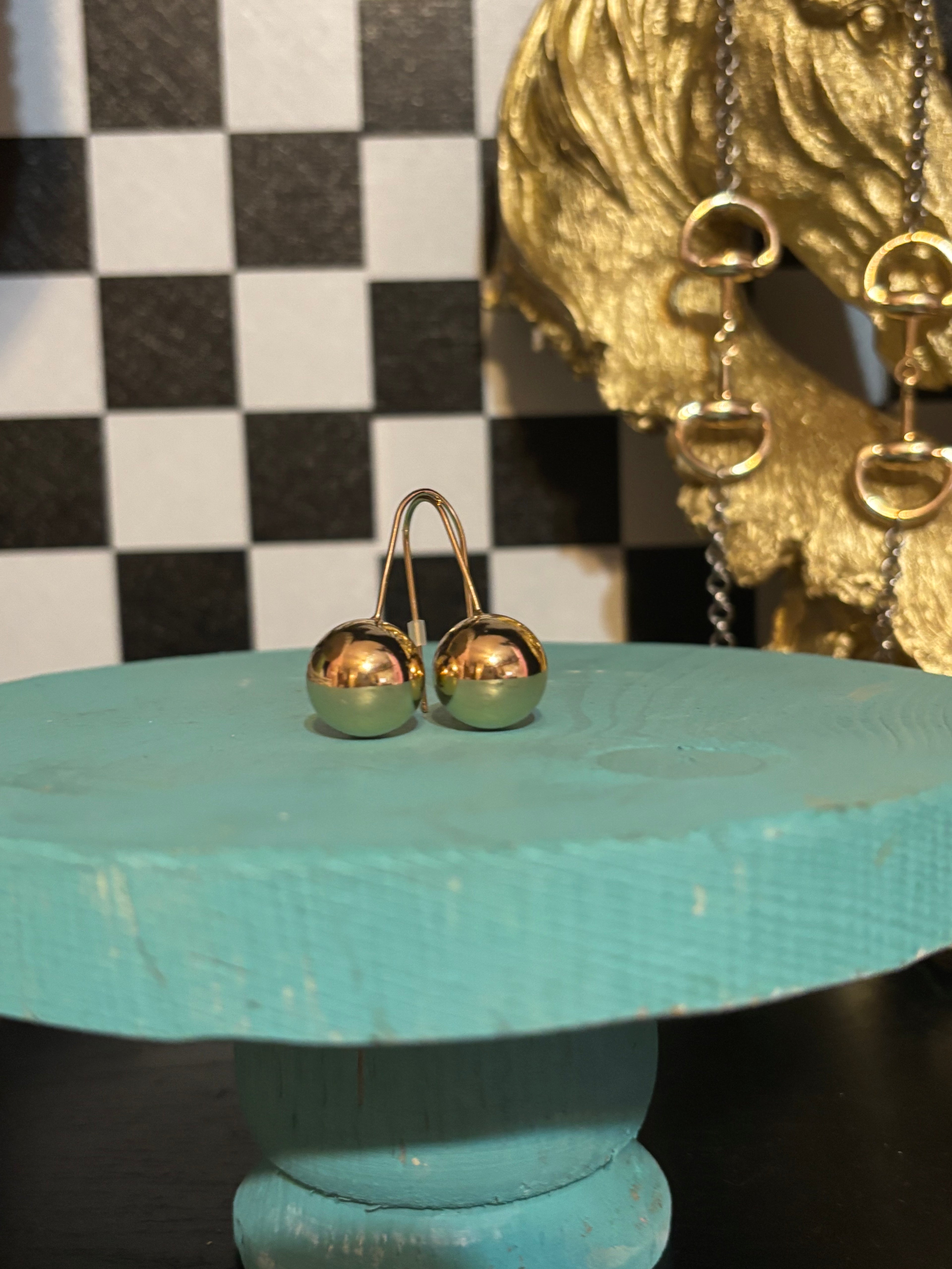 Gold Ball Drop Earrings