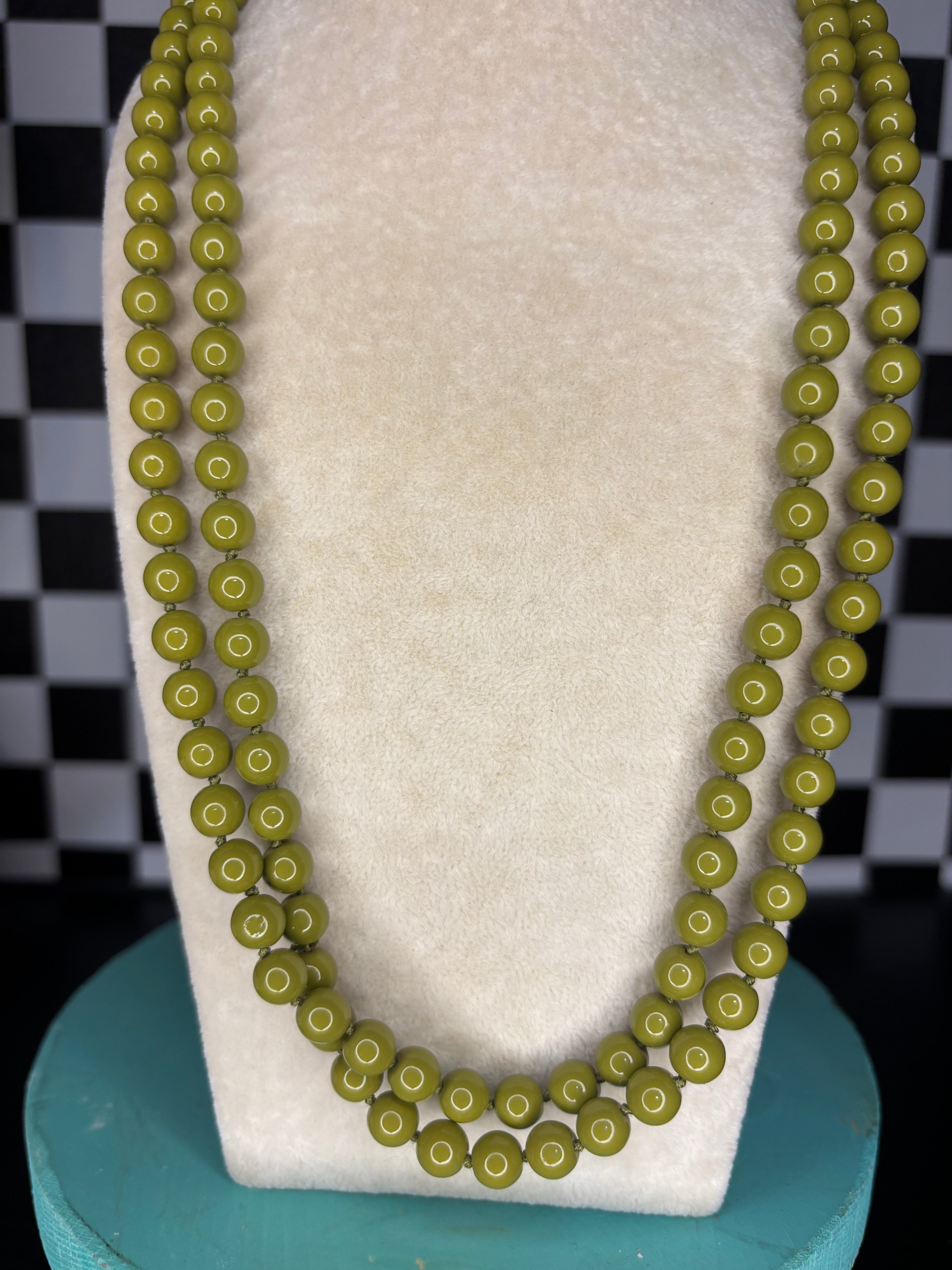 Olive Green Beaded Necklace