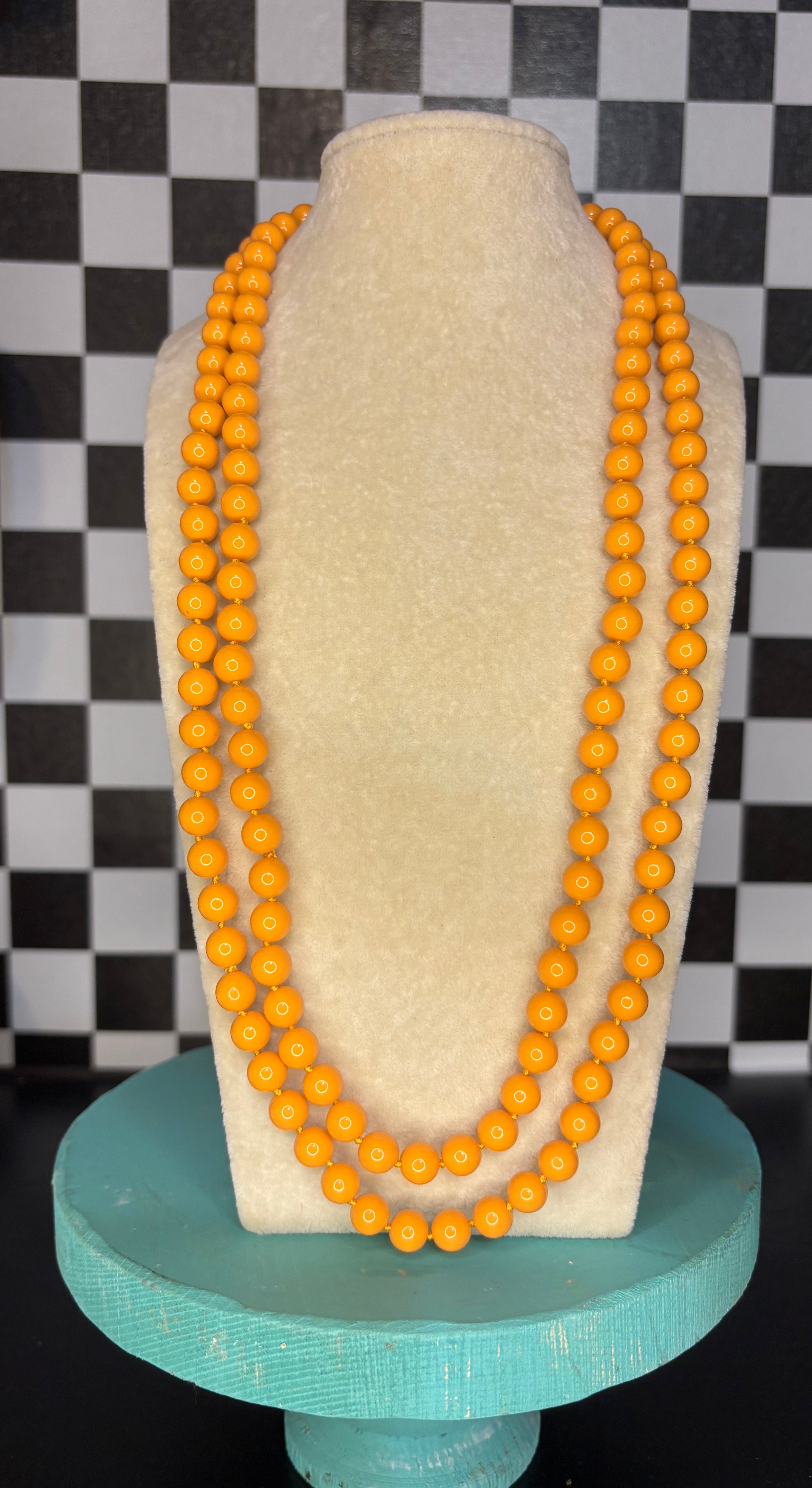 Burnt Orange Beaded Necklace