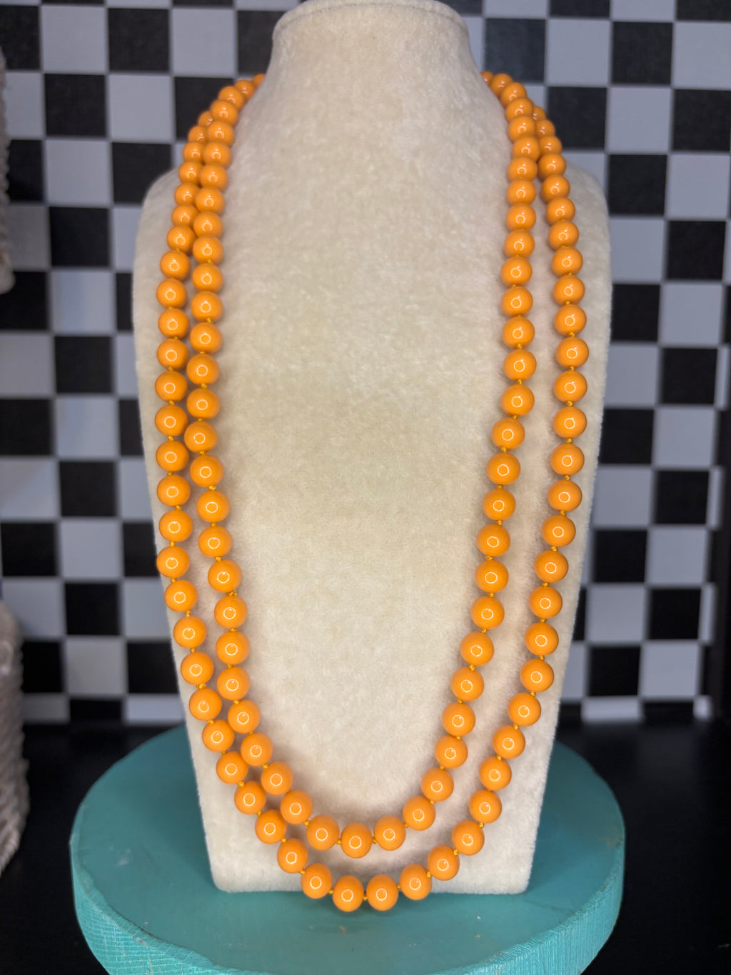 Burnt Orange Beaded Necklace