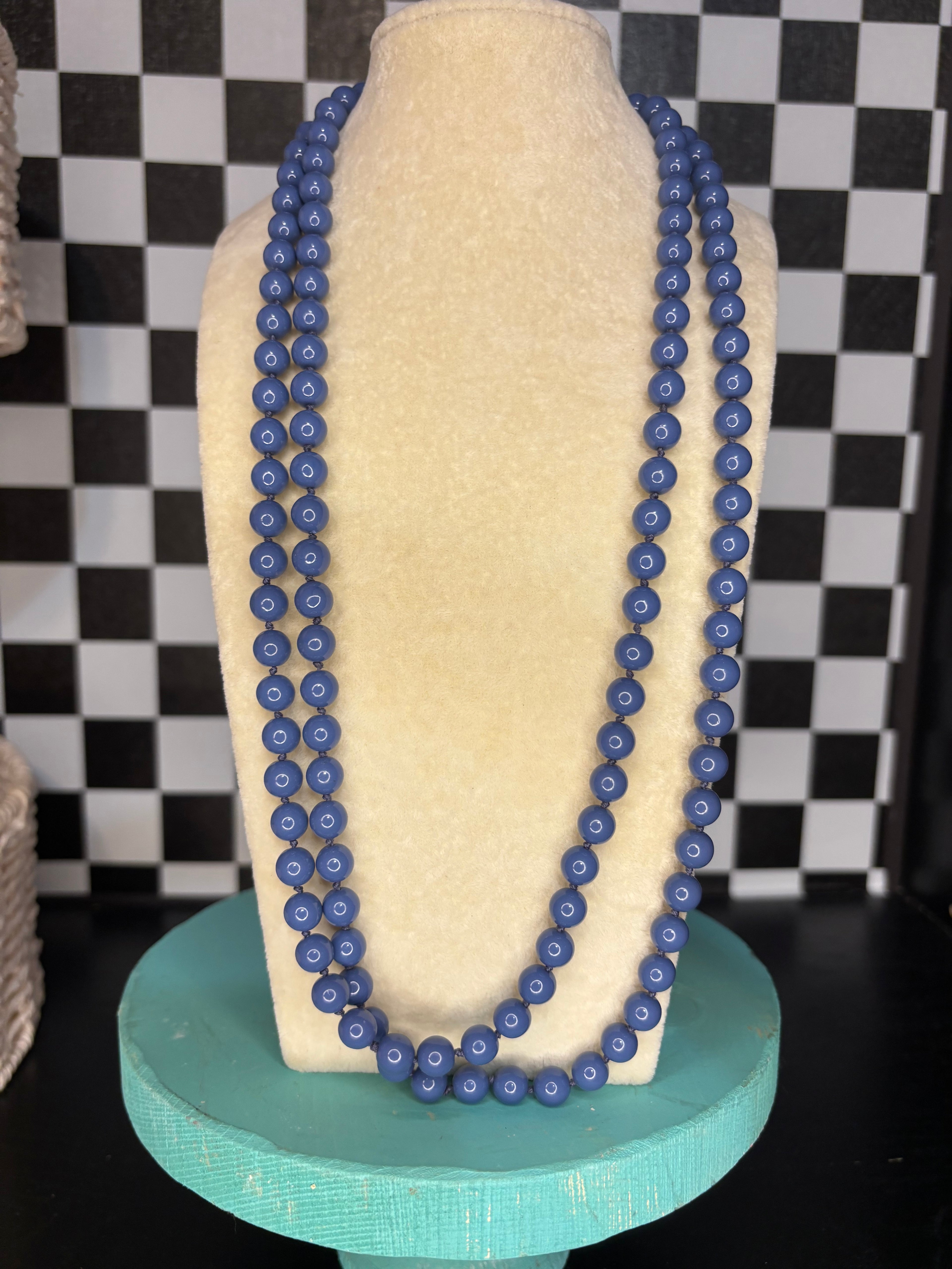 Navy Beaded Necklace