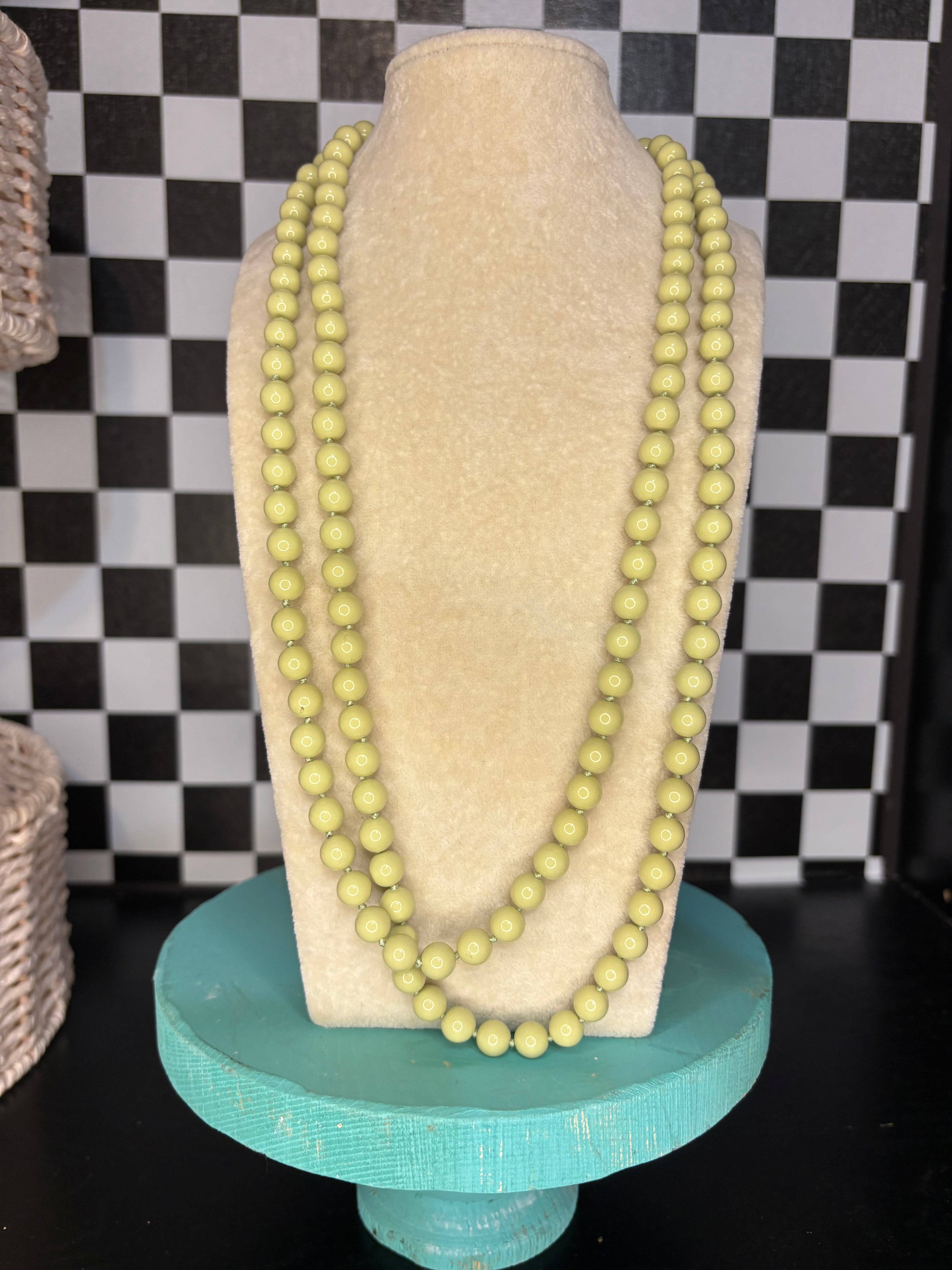 Milky Green Beaded Necklace