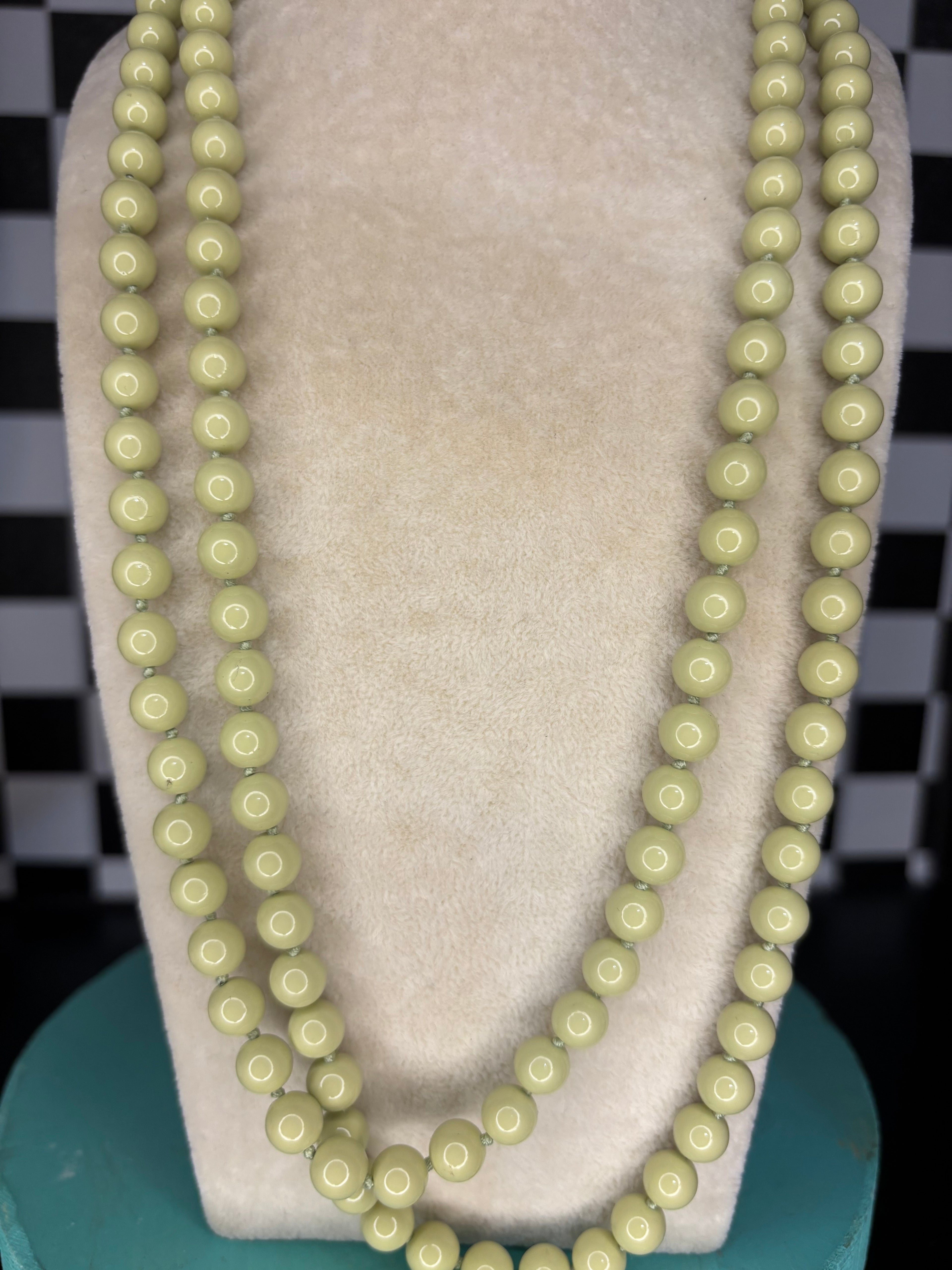 Milky Green Beaded Necklace