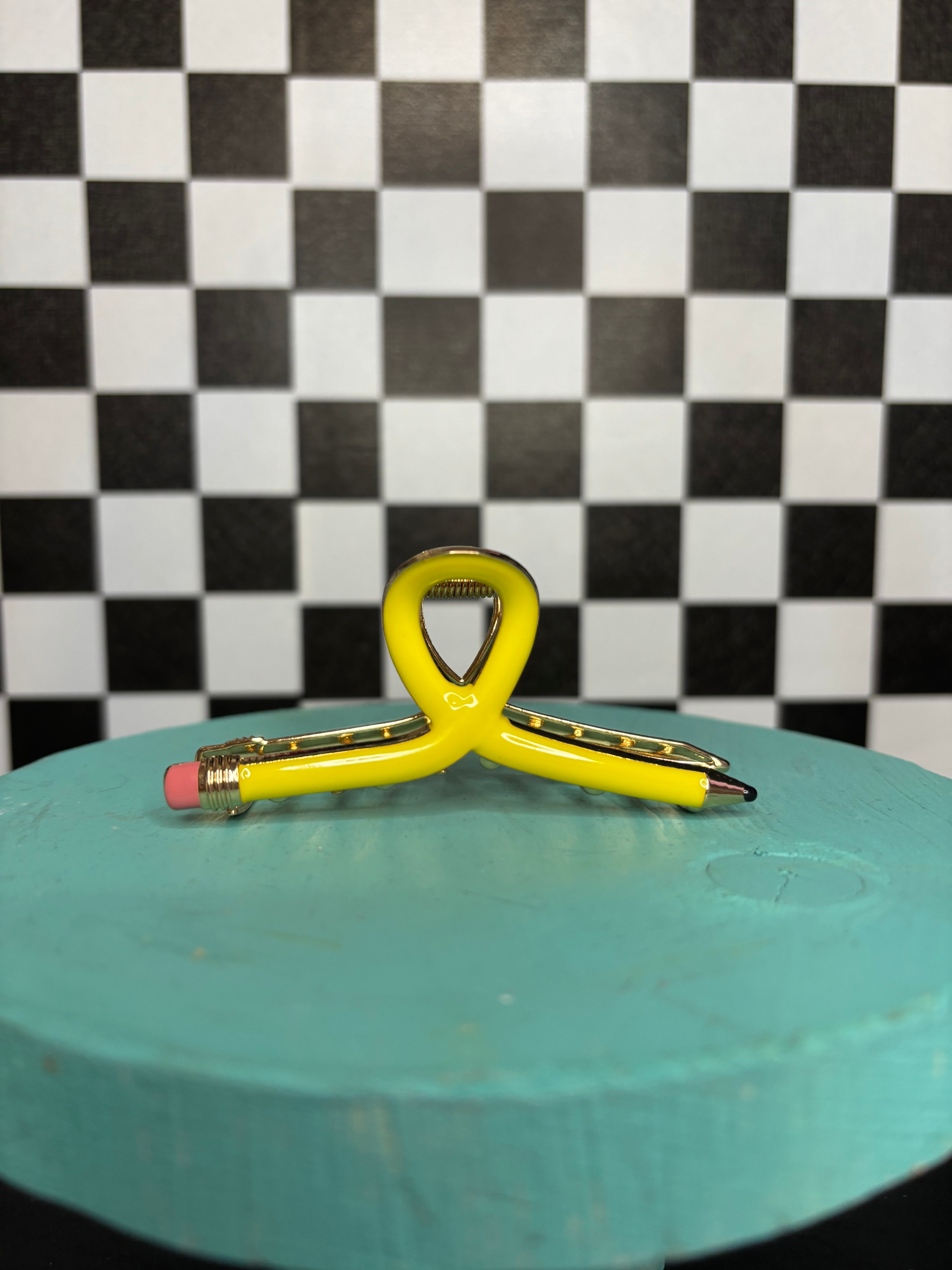Yellow Pencil Claw Clip