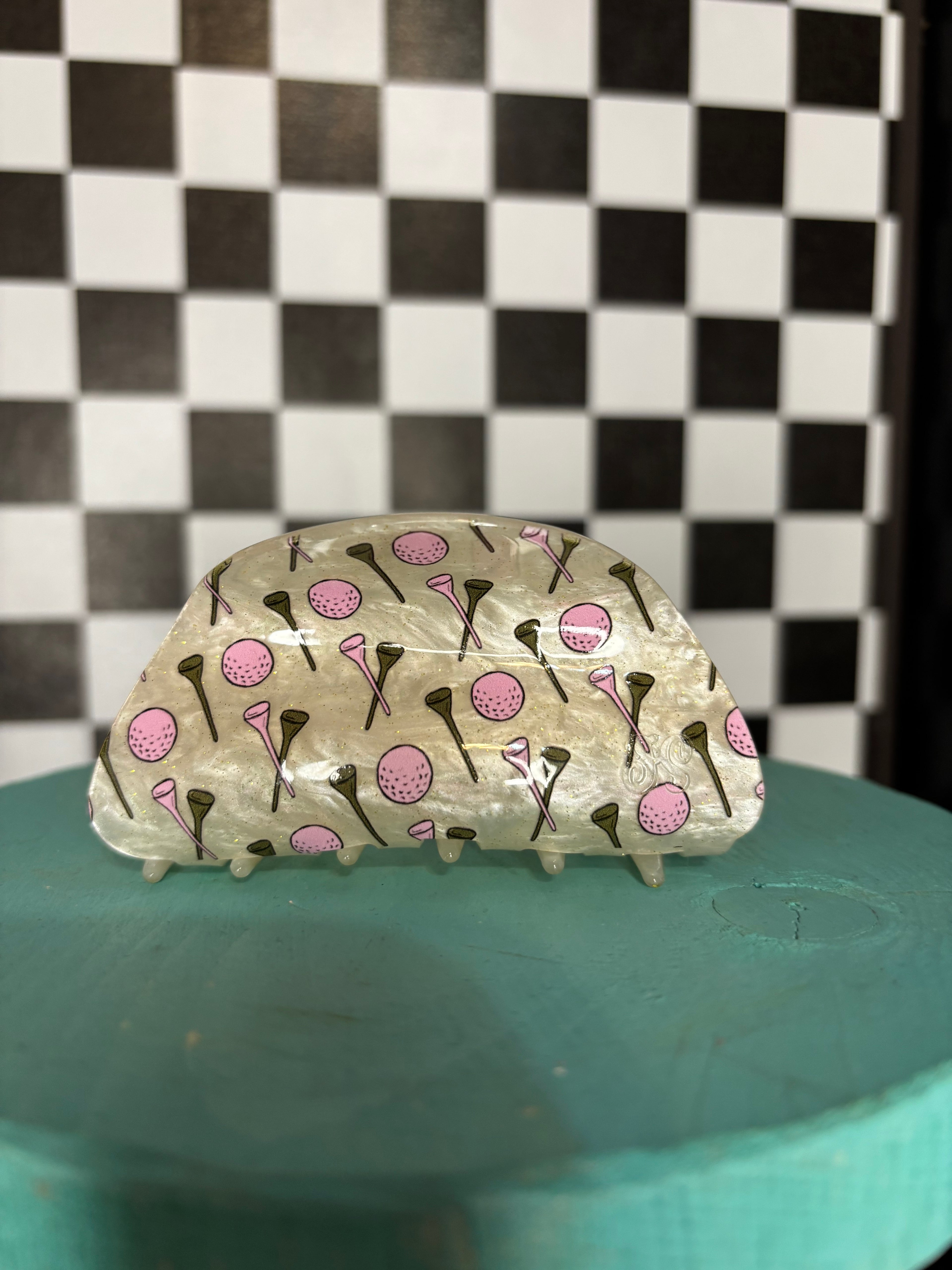 Golf And Tee Claw Clip