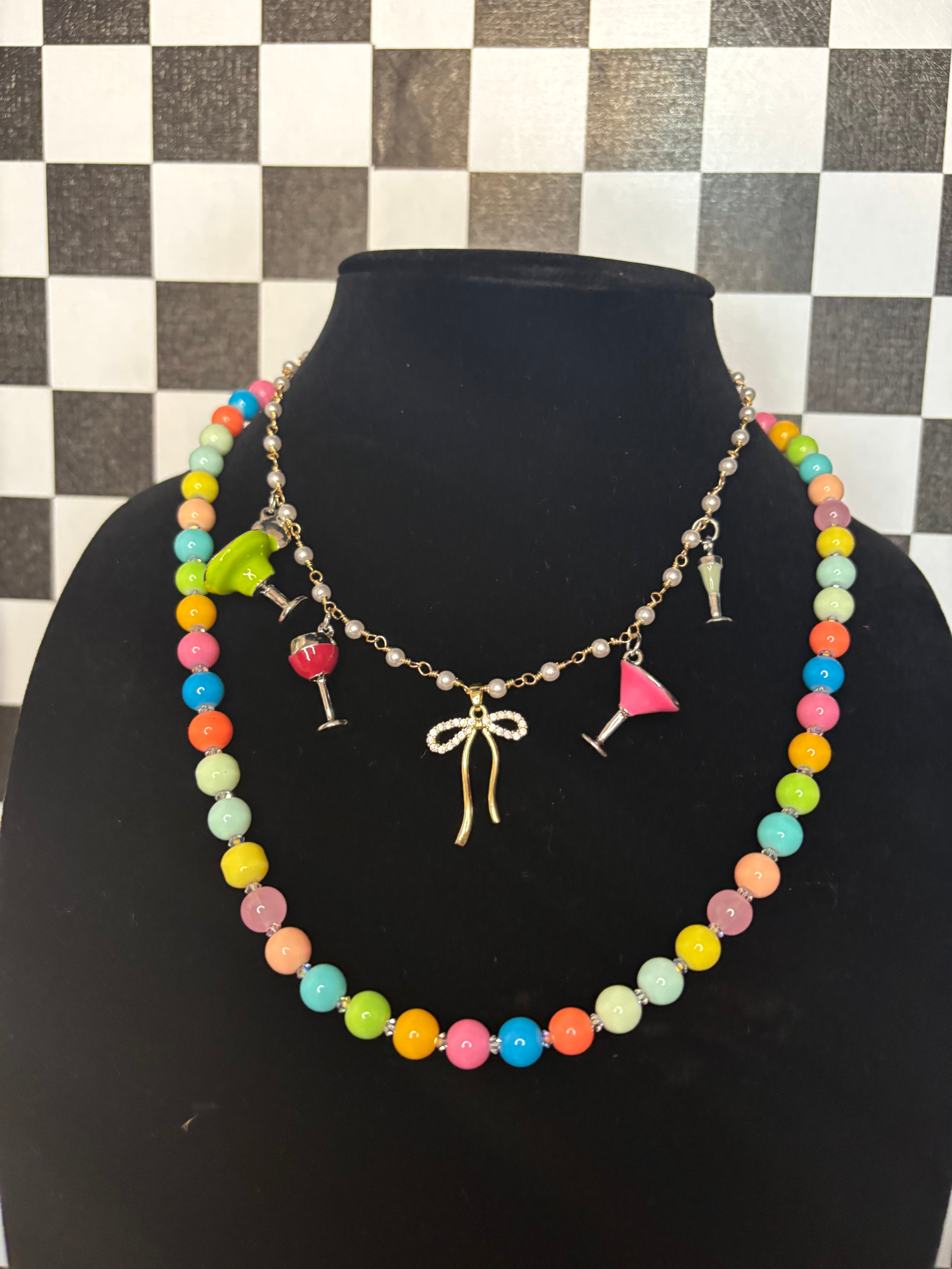 Pass Me A Glass Charm Necklace