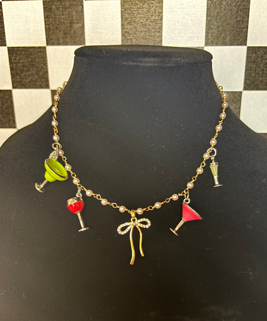 Pass Me A Glass Charm Necklace
