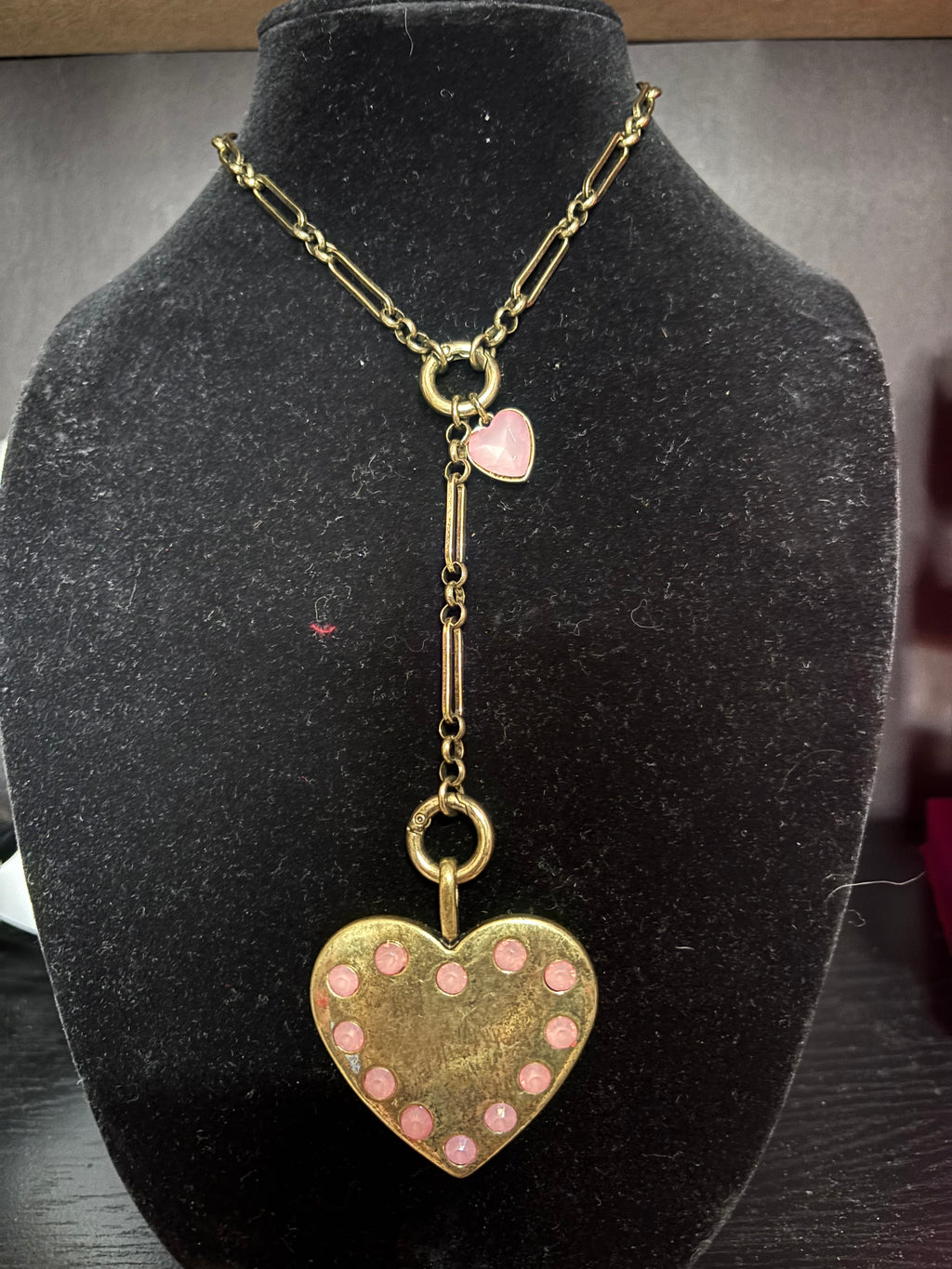 Chunky Heart Lariat Necklace