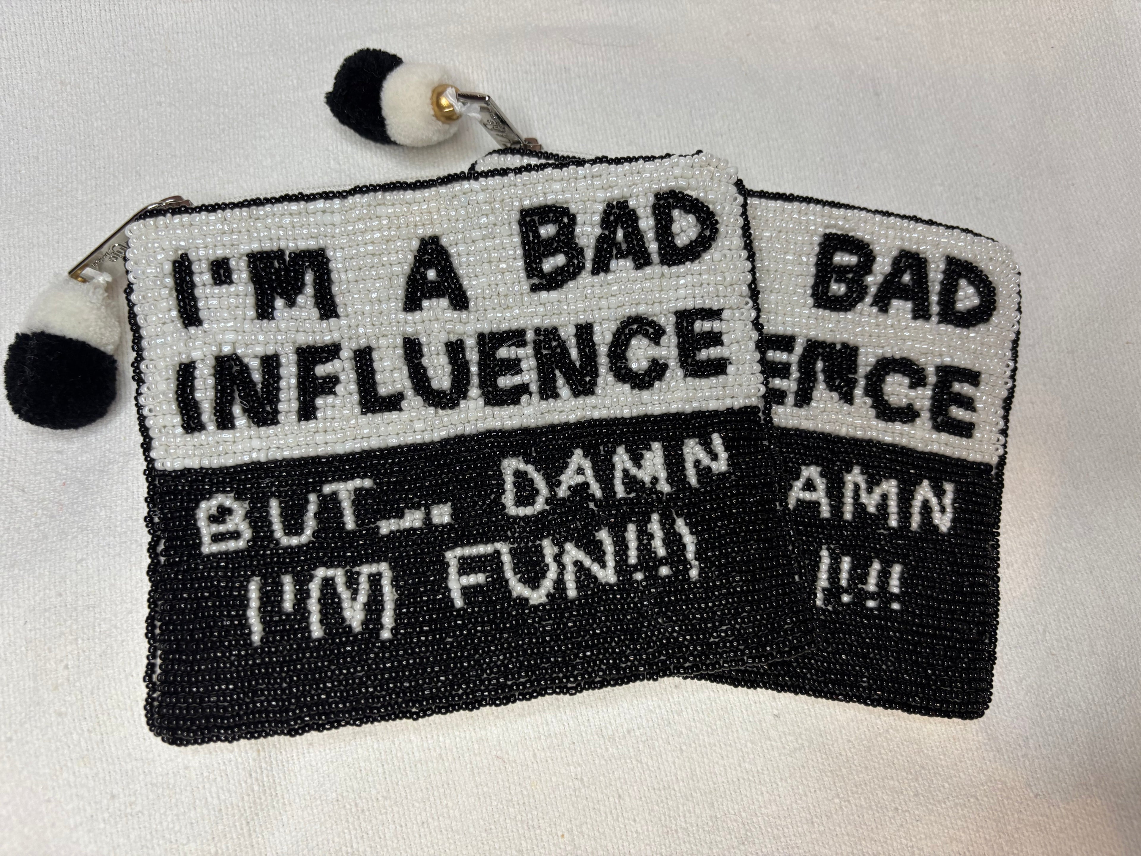 Bad Influence Beaded Pouch