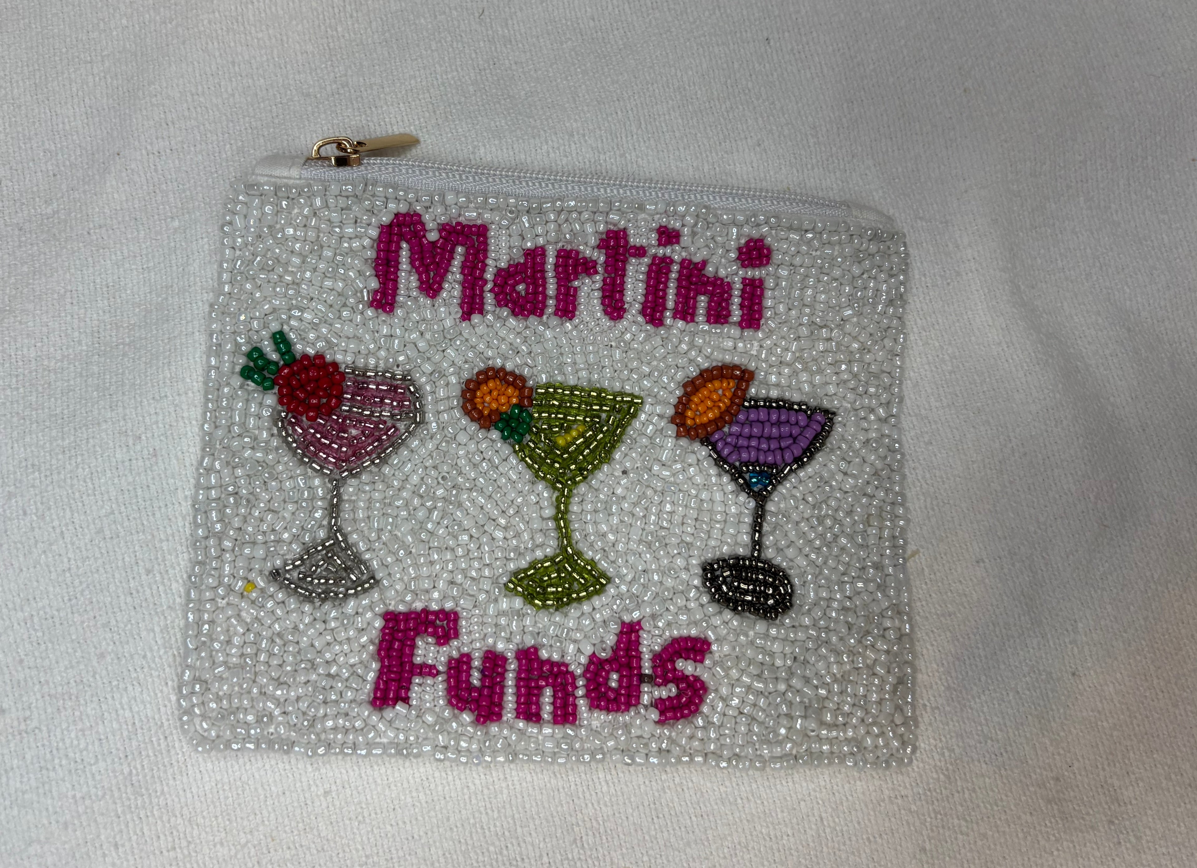 Martini Funds Beaded Pouch