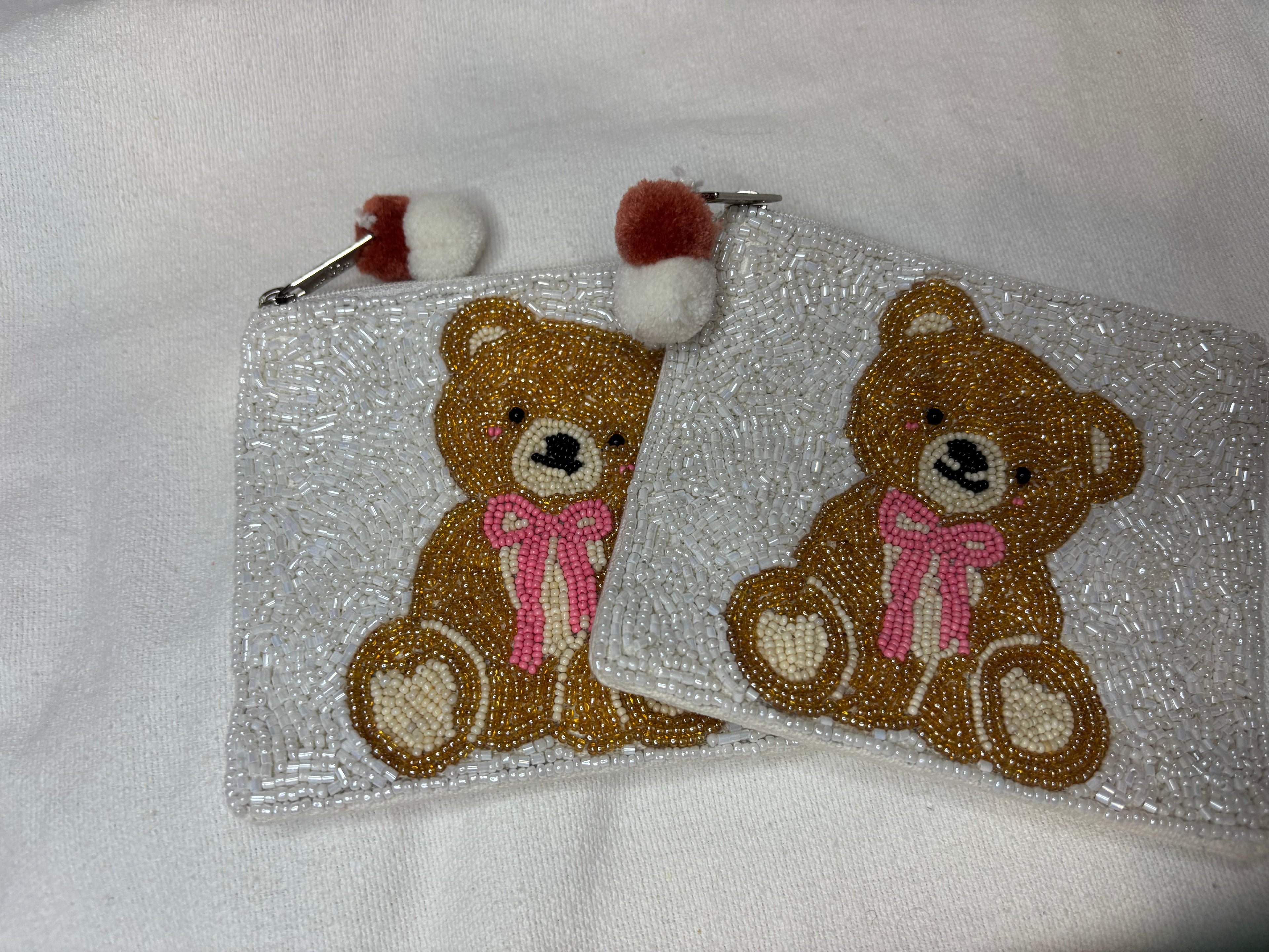Teddy Beaded Pouch