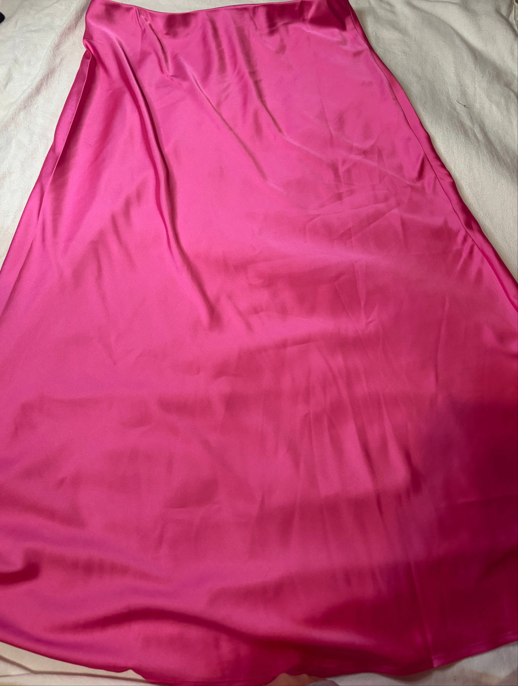 Strawberry Silk Slip Skirt