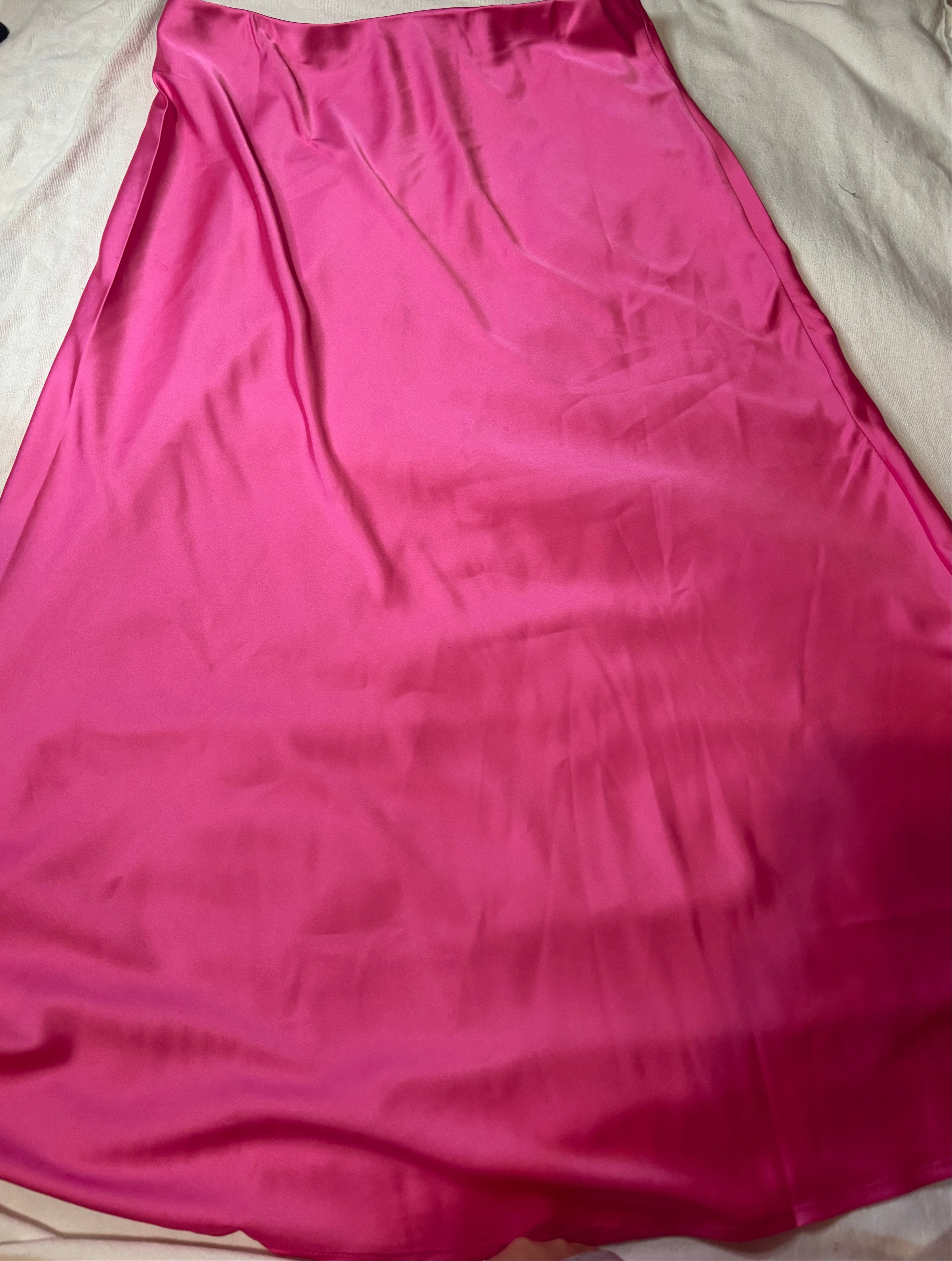 Strawberry Silk Slip Skirt