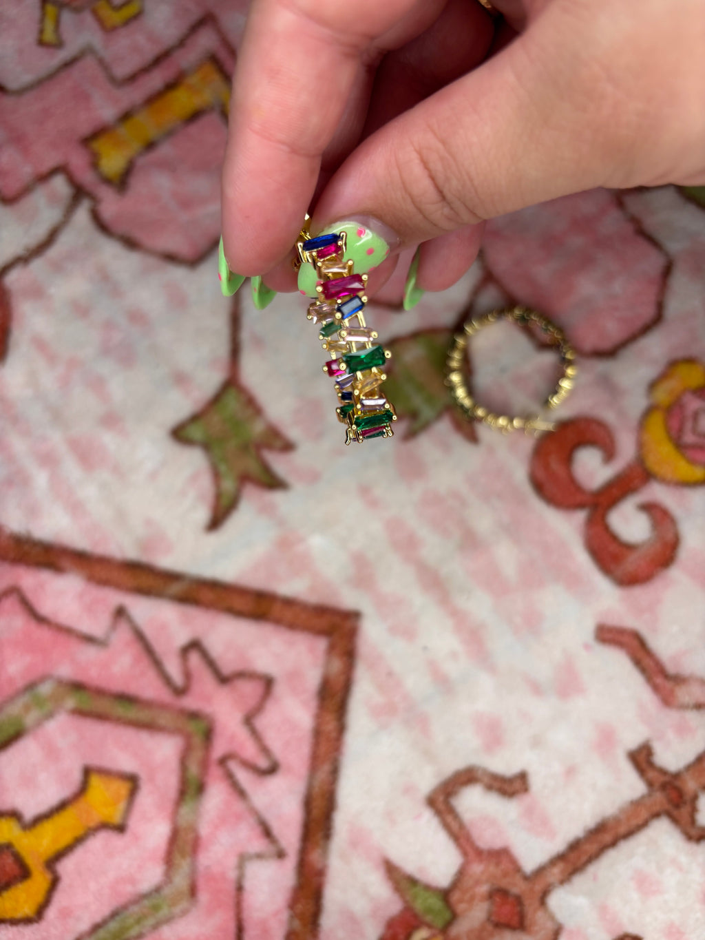 Rainbow Baguette Hoop