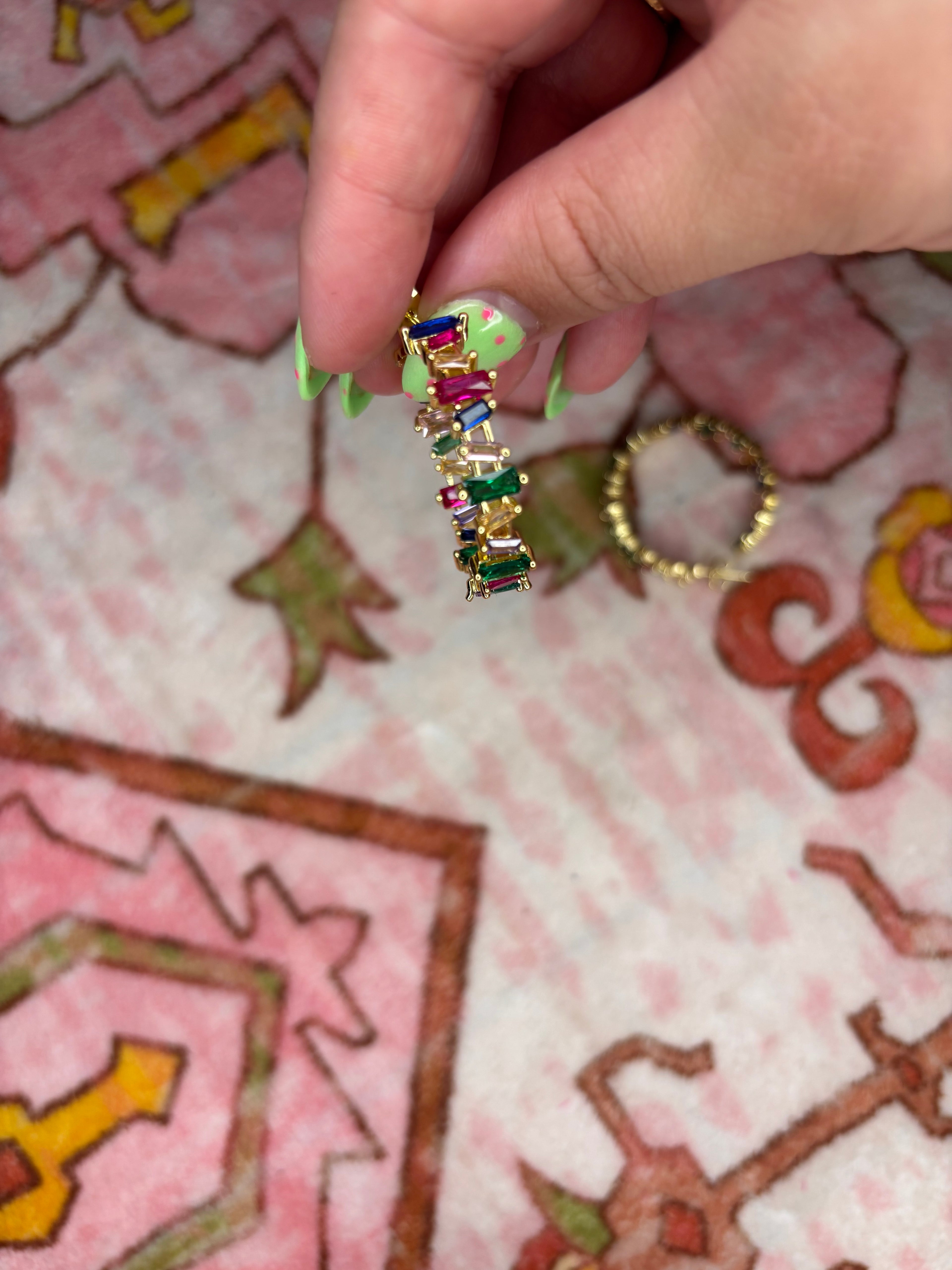 Rainbow Baguette Hoop