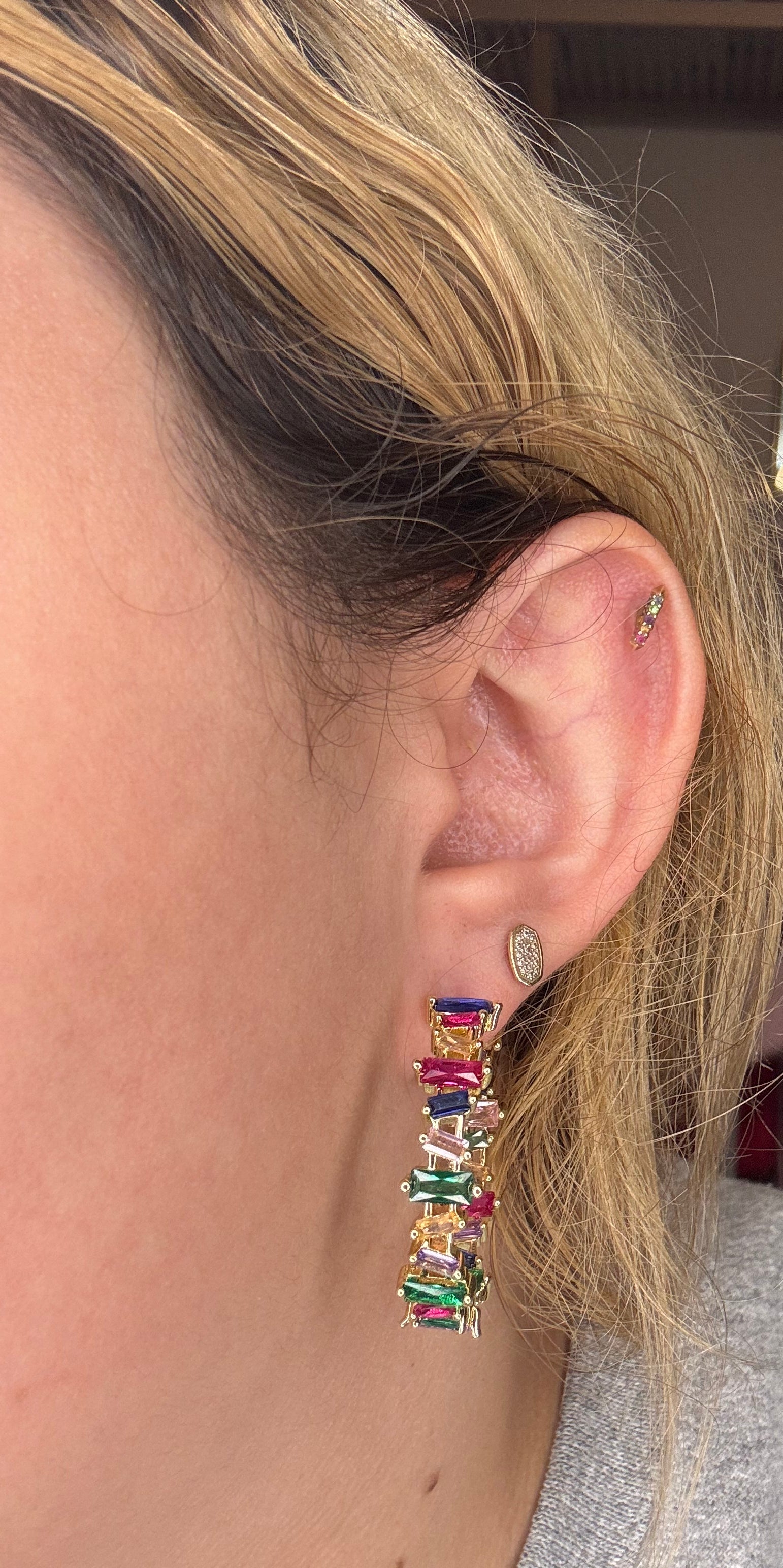 Rainbow Baguette Hoop