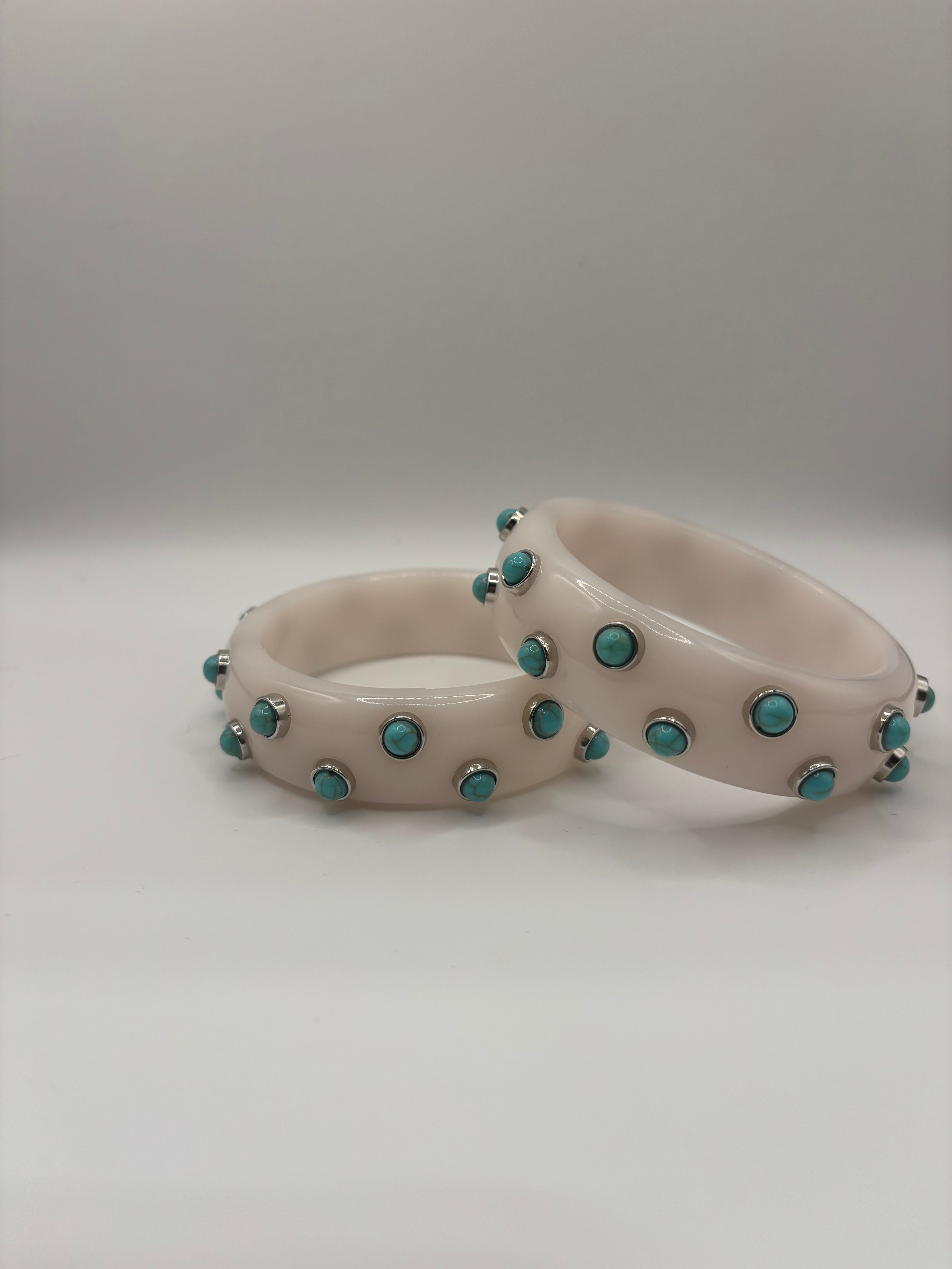 Cream and Turquoise Bangle