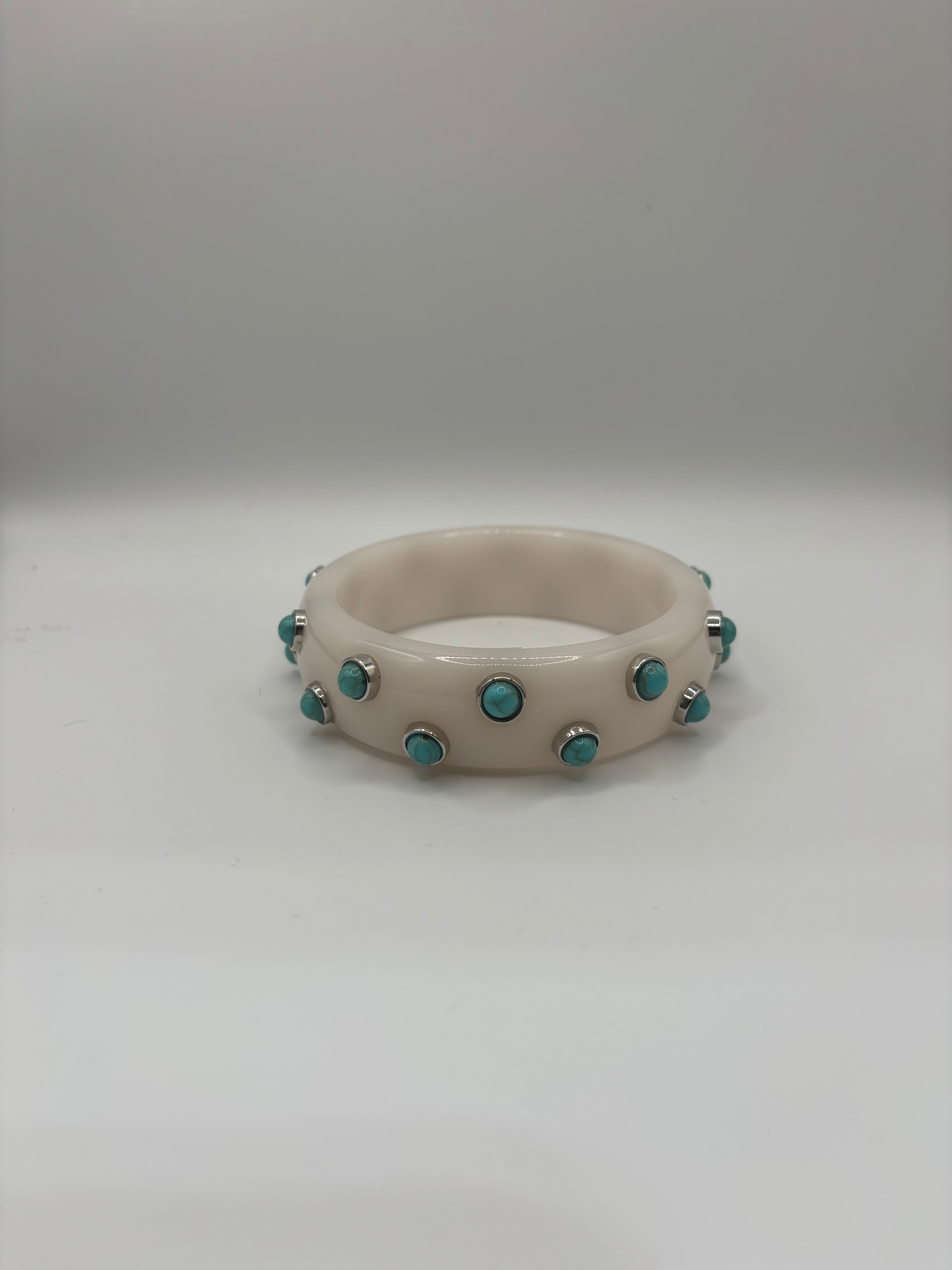 Cream and Turquoise Bangle